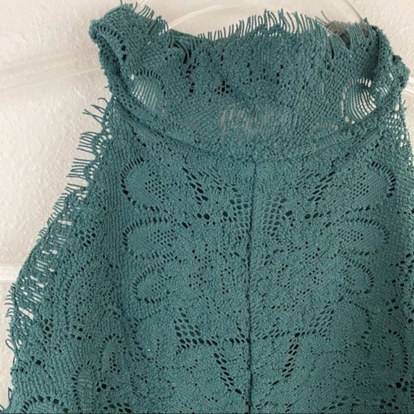 Free People • Harper Shift Lace high Neck Halter Green Dress. Medium. NWT - Picture 2 of 5